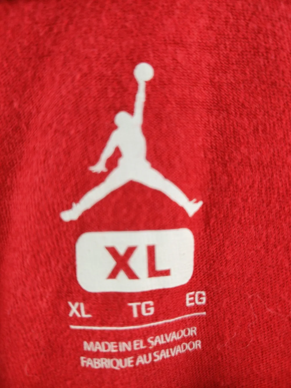 Jordan Red Short Sleeve Tee with Black Jumpman Logo